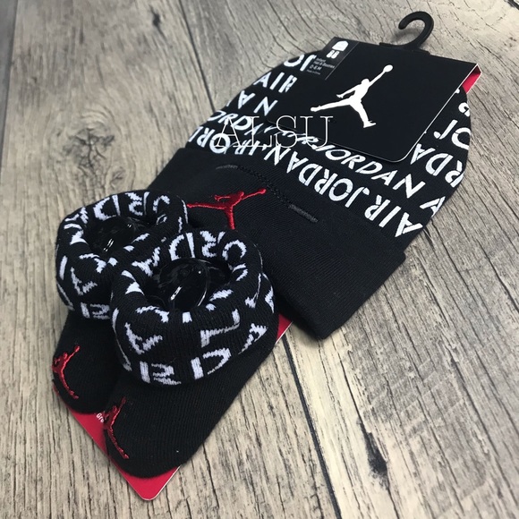 NWT Nike Air Jordan Hat&Bootie Infant Combo Black - Picture 2 of 4